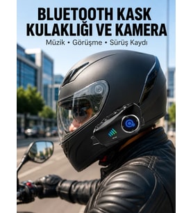 Q28 Kameralı Motosiklet Kask Kulaklık Bluetooth 5.3 Su Geçirmez 1080P HD Yeni Nesil