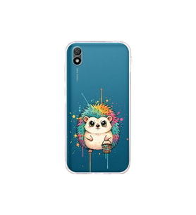 Huawei Y5 2019 ile Uyumlu Splash Kirpi Tasarımlı Şeffaf Silikon Kılıf