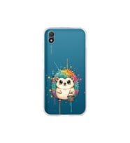 Huawei Y5 2019 ile Uyumlu Splash Kirpi Tasarımlı Şeffaf Silikon Kılıf