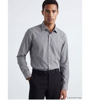 LCW BUSINESS Siyah Slim Fit Çizgili Erkek Gömlek