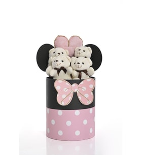 Mickey Mouseli Kutuda Beyaz Peluş Ayılar