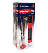 Pensan Tükenmez Kalem My-Tech 0.7 MM İğne Uç Kırmızı 25'Li