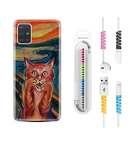 Samsung a71 A72 A73 A7 A9 2018 C7 C9 Kılıf Kablo Koruma Spiral Silikon Tablo Cat 1788