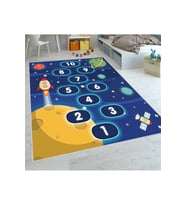 Rovigo Home Dijital Baskı Yıkanabilir Kaymaz Taban Çocuk Halısı RVG4103-SD659 (Lacivert)