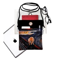 Askılı - Kitap / Tablet / Ebook Çantası – Çıkarılabilir Askı  ( Çığlık , Edvard Munch )