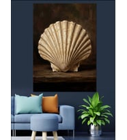 Klasik Mimaride Antik Deniz Kabuğu Dekoratif Kanvas - Mdf Ahşap Tablo