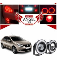 Dacia Logan Uyumlu, Universal Mercekli Led Angel Sis Farı, 76mm Kırmızı Renk