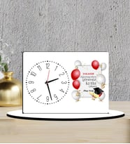 Kişiye Özel 24 Kasım Öğretmenler Günü Hediyesi Ahşap Biblo Masa Saati 15*21 CM