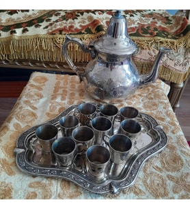 Eski Bakır Demlik ve Kadehler