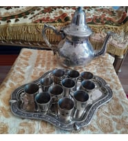 Eski Bakır Demlik ve Kadehler