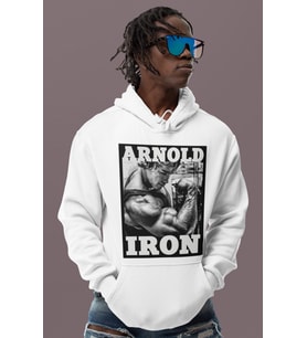Arnold Iron Old School Bodybuilding Fitness Baskılı Unisex Oversize Sporcu Hoodie