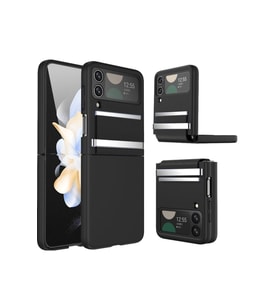 Çınarcık Dev Samsung Galaxy Z Flip 3 Kılıf Belt Flip Kapak - Siyah