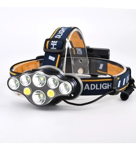 Güçlü USB Şarj Edilebilir Profesyonel 8 Modlu 6000 Lümen 8 LED Su Geçirmez Kafa Lambası