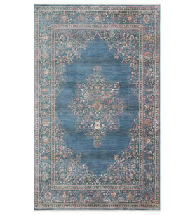 Hoom Rugs Petra 18 Mavi Makine Halısı (İndigo Mavi)