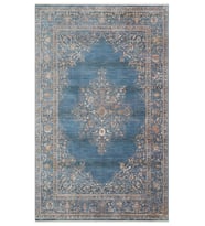 Hoom Rugs Petra 18 Mavi Makine Halısı (İndigo Mavi)