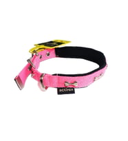 Actirex Neon Yumuşak Doku Kemik Desenli Köpek Boyun Tasma Pink Small 2.5x52cm (Pembe)