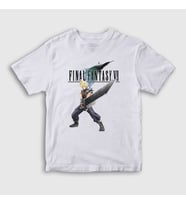 Presmono Unisex Çocuk Beyaz Cloud Strife Final Fantasy Vii T-Shirt 434708tt