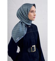 Sura İpek Eşarp -2025/2026 -9417 (Mavi)
