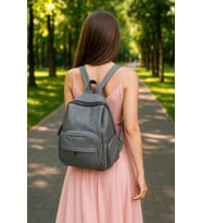 NEWİSH POLO DONNA MODEL BAYAN SIRT ÇANTASI-YIKAMA SUNİ DERİ (Gri)