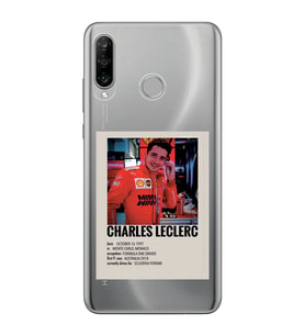 Huawei P30 Lite Uyumlu Charles Leclerc Desenli Şeffaf Telefon Kılıfı