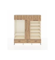 Hyperion Gardrop 18 Raflı 4 Çekmeceli Tek Askılı 220x44x243 Aytaşı-Çam/Çam