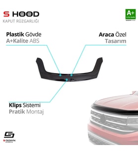 Drs Tuning Peugeot Uyumlu Partner ABS Plastik Kaput Rüzgarlığı 2015-2018 A+Kalite Parça