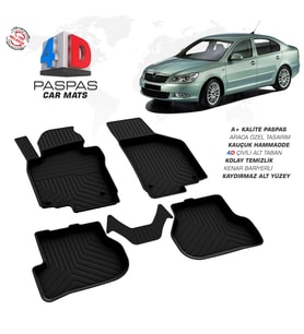 Skoda Octavia A5 4D Araca Özel Havuzlu Kauçuk Paspas 2008-2013 (Karışık)