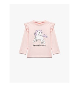 Koton Pembe Kız Bebek Sweatshirt 6WMG10119AK