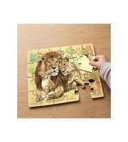 Aslan Ailesi Tasarımlı 24 Parça Ahşap Çocuk Puzzle MPK0560