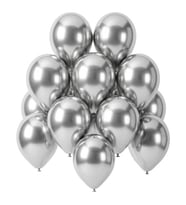 Gümüş Renk Lateks krom Balon (30 cm) - 12 Adet