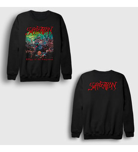 Presmono Unisex Siyah Effigy Of The Forgotten Suffocation Sırt Baskılı Sweatshirt 521337tt