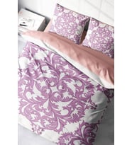 Çift Kişilik Nevresim Takımı Sık Dokuma Pamuk Saten 3d Özel Tasarım Pink Damask