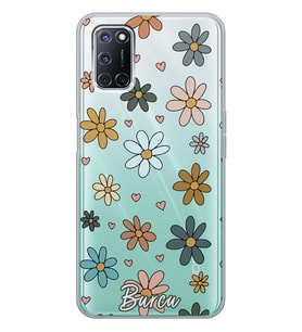Oppo Floral Tasarımlı Şeffaf Telefon Kılıfı