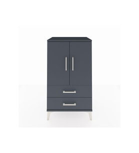 Hyperion Komodin 2 Raflı 2 Çekmeceli 2 Kapaklı 60x44x106 Antrasit-Antrasit