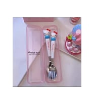 Hello Kitty Y2k Sanrio Kore Kawai Kutulu Çatal Kaşık Set Beslenme