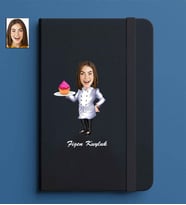 Kişiye Özel Kadın Model 13x21 Siyah Defter-15