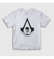 Presmono Unisex Çocuk Beyaz Skull Assassin's Creed T-Shirt 24440tt