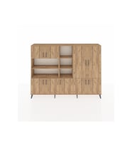 Arges Dolap 14 Raflı 9 Kapaklı 220x30x163 Çam-Çam