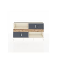 Arges Konsol 3 Raflı 2 Çekmeceli 4 Kapaklı 176x30x99 Aytaşı-Antrasit/Çam