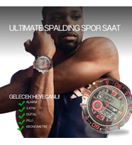 SPALDING SP-51 DİJİTAL SPOR SAAT (Siyah-Kırmızı)