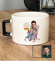 Kişiye Özel Karikatürlü Cat Dad Kedi Babası Lüks Fincan Babalar Günü Hediyesi