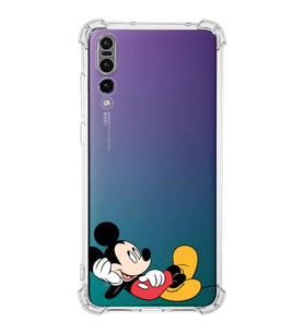 Huawei P20 Pro  Köşe Korumalı Antişok Kapak Mickey Mouse Tasarımlı Şeffaf  Kılıf