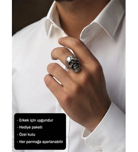 Scorpion Skull Legacy Ring Akrep İşlemeli Kuru Kafa Erkek Yüzüğü