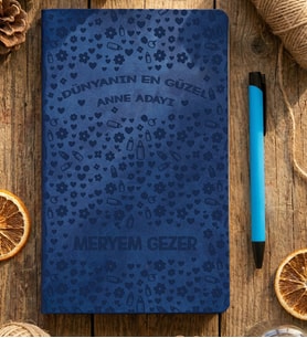 Kişiye Özel Hamile Anne Adayına Defter Anneler Günü Hediyesi (Mavi)
