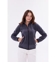 Monox Kadın Slim Fit Tam Fermuarlı Polar Ceket (Füme)
