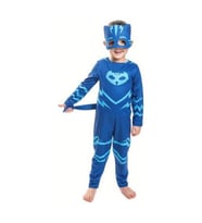 Pj Maskeliler Pj Mask Kostüm Pijamaskeliler Doğum Günü Kedi Çocuk Kostüm - Catboy Tulum + Maskeli Set