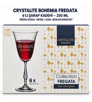 Kişiye Özel İsim ve Logo İşlemeli Crystalite Bohemia Fregata 6’lı Kadeh Seti