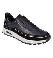 Voyager Hakiki Deri Yazlık Erkek Spor Ayakkabı Sneaker VOY-684 SİYAH