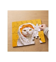 Sarı Gözlü Beyaz Kedi Tasarımlı 24 Parça Ahşap Çocuk Puzzle MPK0070