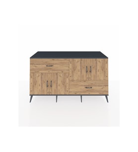 Kronos Konsol 3 Raflı 2 Çekmeceli 4 Kapaklı 176x59x99 Antrasit-Çam
